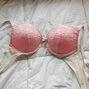 Victoria Secret White&Pink Push Up Bra